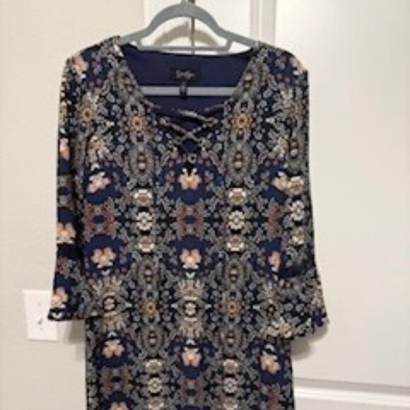 JESSICA SIMPSON - Navy Floral  Dress - EUC - Size 6 - Picture 1 of 5